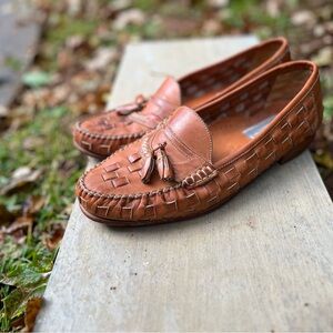 Giorgio Brutini Men’s Tan Brownish Leather Tassel Loafers 10.5